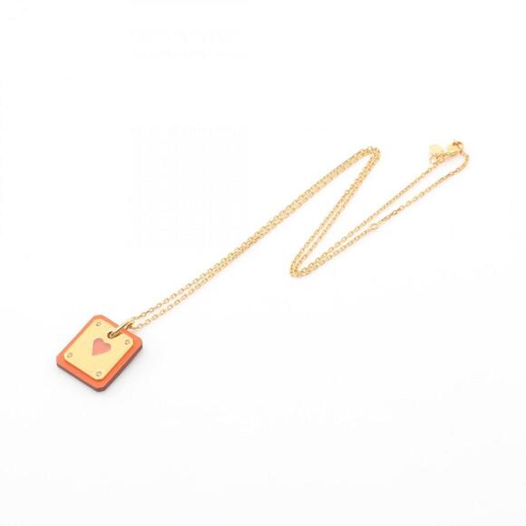 HERMES Orange Leather Necklace - Picture 3 of 5